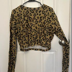 Brown Cheetah Cropped Long Sleeve
